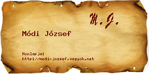 Módi József névjegykártya